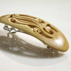 Japanese Boxwood Barrette with Arabesque Enclosure, Oval shape, A　
